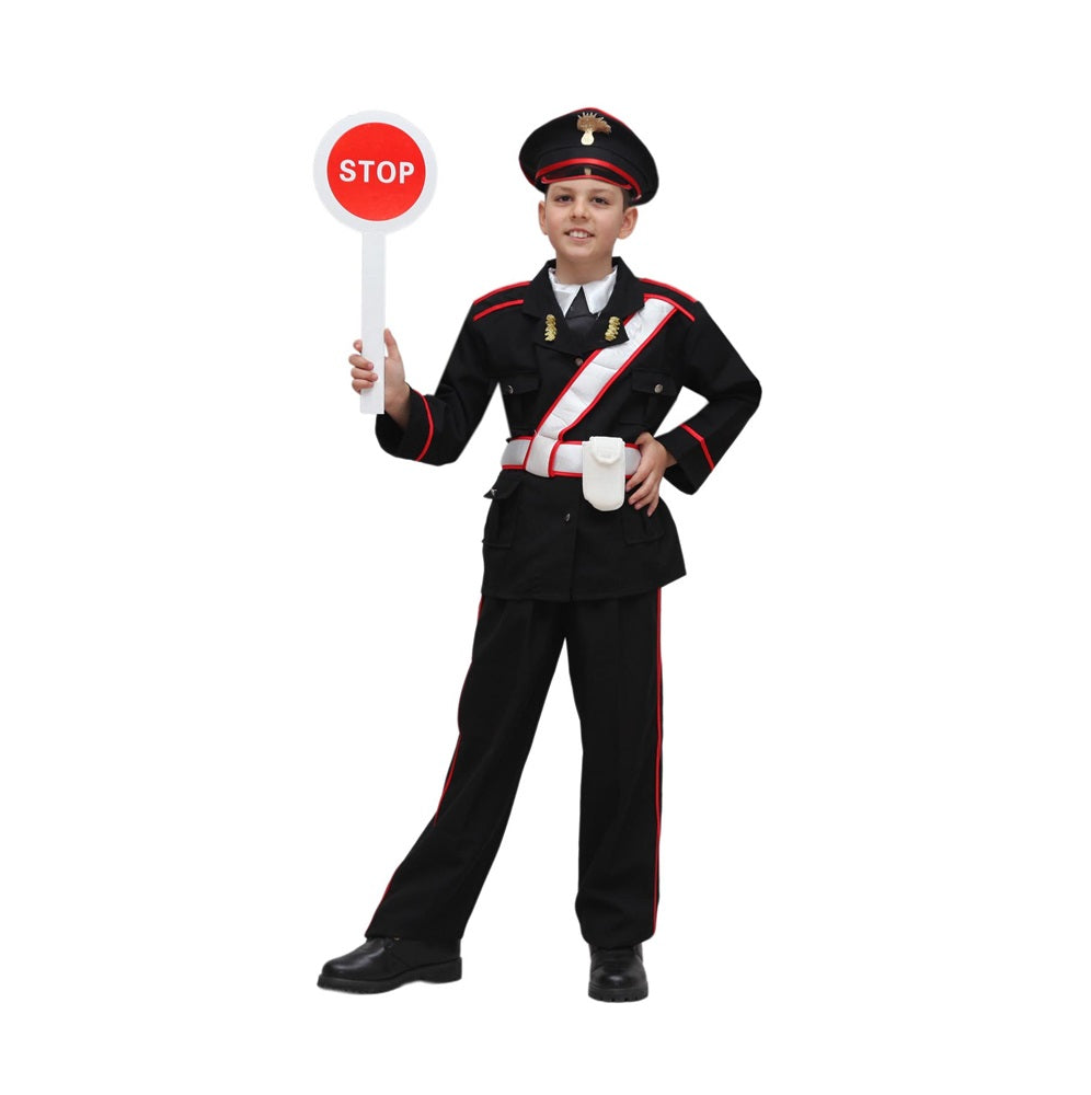 Costume Carabiniere Agente bambino Tg 5-6anni a 12-13anni