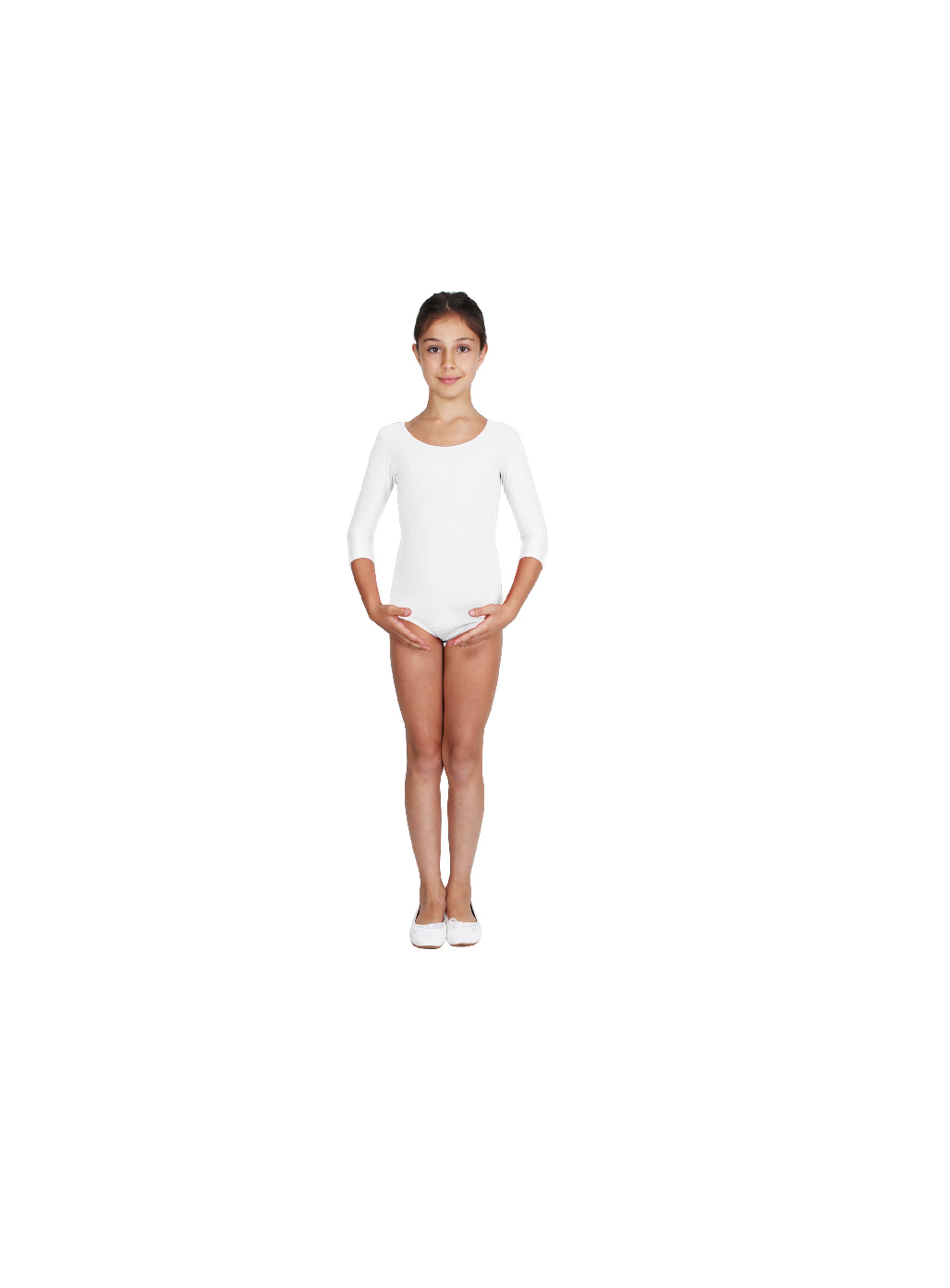 Body Danza Lycra Manica Tre Quarti Bianco