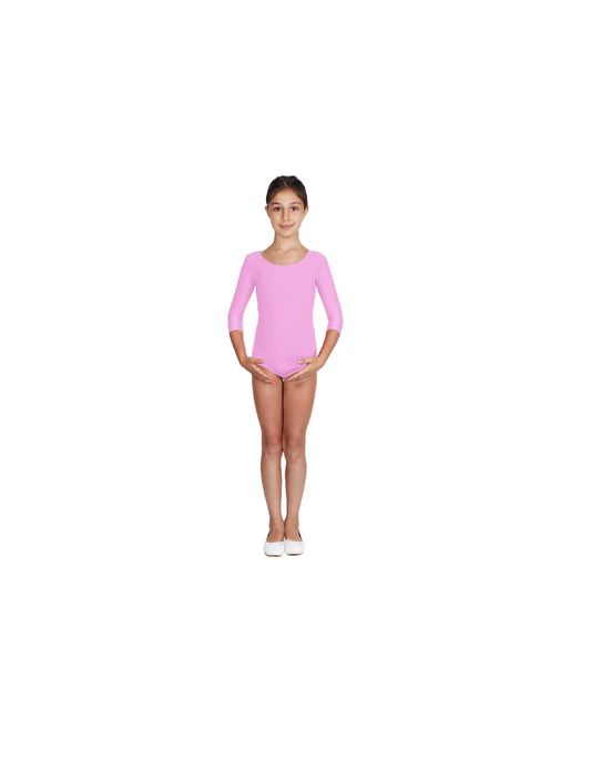 Body Danza Lycra Manica Tre Quarti Rosa