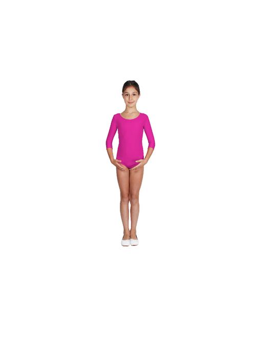 Body Danza Lycra Manica Tre Quarti Fucsia