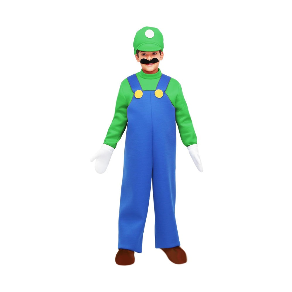 Costume Luigi Bros Bambino Tg 3/4 anni a 4-5 anni