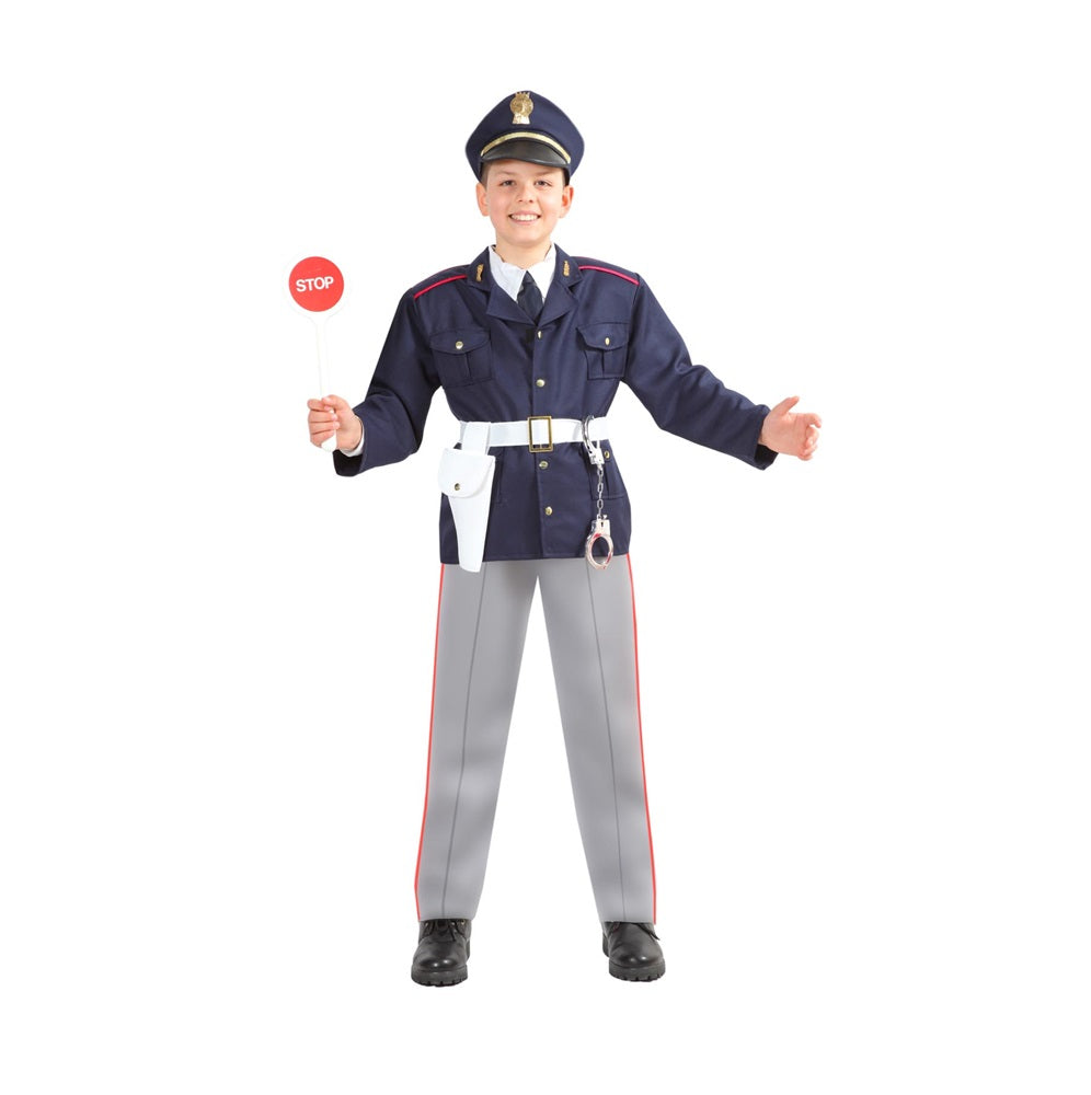 Costume Poliziotto Polizia Bambino Tg 5-6anni e 12-13anni