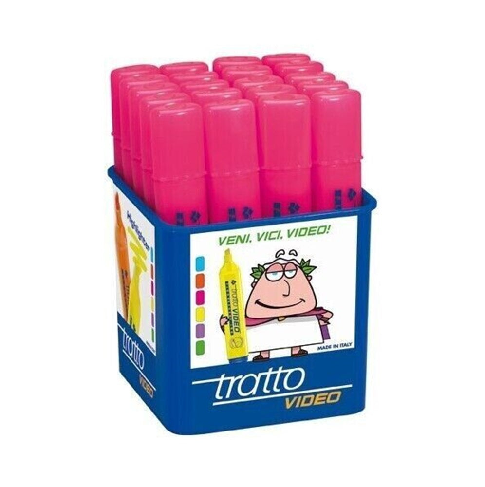 Evidenziatore Rosa Fluo Barattolo 20pz