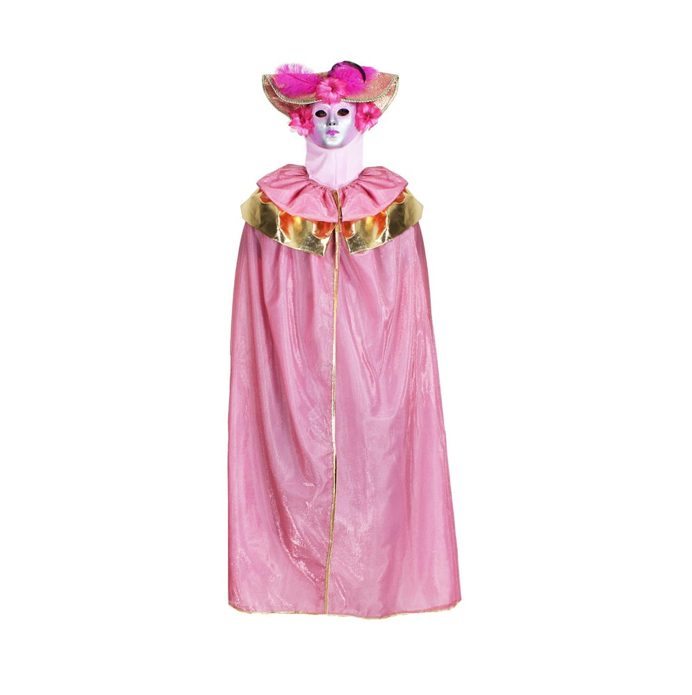 Costume Domino Veneziano Rosa  T. U.